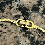 Christian Dior Vintage 1980s Whole Crystals Triangle V Pendant Chain Necklace Photo 3