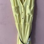 H&M Sheer Bright Yellow Belted Mini Dress Size 6 NWT Photo 0