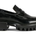 ALLSAINTS Womens Lola Leather Loafers in Black 9 with Box Penny Oxford Shoes Photo 0