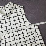 Forever 21  Ivory Black Striped Grid Shift Mini Dress Medium Casual Retro Photo 6