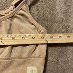PINK - Victoria's Secret Victoria's Secret Pink Active Sports Bra Large Seamless Beige Ribbed Logo Tan Photo 4