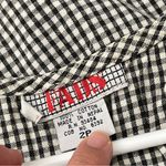 Gingham Cotton Dress button front midi womens Black White (size 2 petite) picnic Photo 1