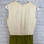 MIDGE GRANT Vintage 1970's Cream & Green Silk Maxi Dress Photo 5