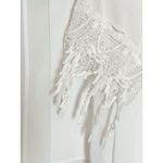 Anthropologie White Sheer Kimono Cardigan Large • Crochet Lace Sleeves USA Photo 2