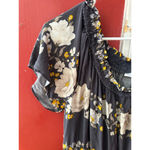 Old Navy  Floral Short Sleeve Smocked Dark Gray Dress XL Photo 5