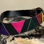 Vintage Leather Suede Triangle Multicolor Belt Photo 3