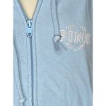 PINK - Victoria's Secret  Zip Up Hoodie Light Blue And White Womens large Photo 1
