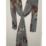 PatBo Peony Print Cutout Midi Crepe Long Sleeve Blue Pink Dress US Size 12 Photo 10