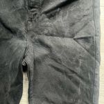 Good American Black Color Treated Split Raw Hem Straight Leg Denim Jeans Size 12 Photo 3