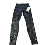 Lululemon ‎ Size 6 Wunder Train High Rise Tight Black Iridescent Foil Full Length Photo 1