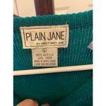 Women's vintage 1980’s Plain Jane Green Sequin Sweater Dress Size L Size L Photo 1