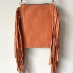 Dancing Cactus Designs Western Style Crossbody Purse Cowhide Leather Pink Fringe Photo 7