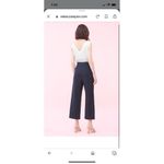 Rebecca Taylor  Navy wide leg side button linen blend trouser 12 Photo 1