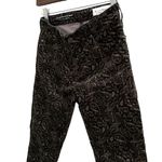 Anthropologie AG Paisley Velvet Black Tan Gold Print Skinny Jeans Cigarette pant Photo 2