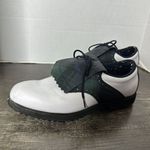 FootJoy Women's Vintage  FJ Size 8 Kiltie Spiked‎ Golf Shoes White And Plaid Photo 5
