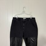 Abercrombie & Fitch The 90’s Straight Ultra High Rise Jeans Black Leather 34/18 Photo 5