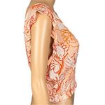 Patrons of Peace coral and cream flutter sleeve cropped top. Size Medium. NWT Photo 2