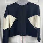 ZARA Women’s Sz S Colorblock Knit Turtleneck Drawstring Waist Sweater Top Photo 0