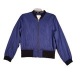 Anthropologie Hei Hei Jacket Womens Medium Blue Juneworthy Satin Bomber Jacket Photo 1