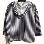 J.Crew  Baja Striped 3/4 Sleeve Hoodie Blue White Small Photo 3