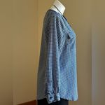 Kenar  Blue & White Circle Blouse Design W Pockets In Front SZ M Photo 2