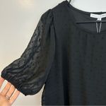 Baltic Born NWT Tawnie Swiss Dot Black Short Puff Sleeve Top Size Large Photo 3