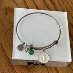 Love this life  " J “ Initial Silver Plated Stainless Steel Charm BangleBracelet Photo 5