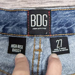 BDG Urban Outfitters Medium Wash High Rise Baggy Distressed Frayed Jeans 27 Photo 8