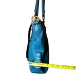 Coach Vintage  Madison Turquoise Leather Satchel Rear Zipper Pocket Bag 12935 Photo 11