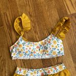 Yellow ruffled floral bikini set Photo 1