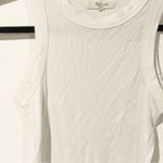 Madewell Size XXS White Ribbed Brightside Cutaway Supima Cotton Sleeveless Tank Photo 2