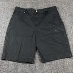 Ralph Lauren Lauren  Active Golf Shorts Womens 12 Black Cotton Outdoor Flat Front Photo 0