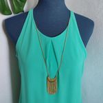 A Byer Green Halter Style Blouse with Removable Necklace Photo 1