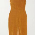 Reformation 💕💕 Emira Velvet Dress ~ Gold 2 NWT Photo 9