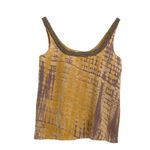 Tangerine Double Scoop Neck Beaded 100% Silk Top S Photo 4