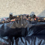 Aeropostale  Remixed Down Floral Crop Puffer Vest Womens Large Black Pink Grunge Photo 11