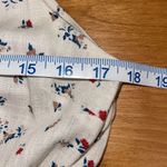 Monteau  Womens Floral Square Neck‎ Paperbag Linen Blend Dress Cream Large NWT Photo 9