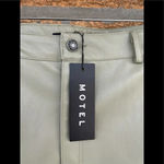 Motel Rocks ZOVEN FLARE TROUSER IN PU GREEN medium Photo 1