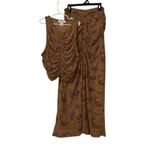 House of Harlow 1960 2pc Maxi Floral Print Stretchy Skirt Set(Size Small) Orange Photo 3