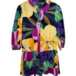 Hudson Gray  Dress Women S Floral Peplum Drop Waist Button Up Colorful Spring Photo 0