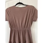 Olivia Rae  Ribbed Tiered Dress V-Neck‎ Short Sleeve Casual Brown Size Small Photo 4