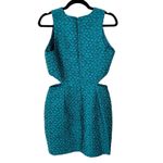 Amanda Uprichard Chantria Dress Eden Teal Jacquard Cutout Mini Dress Size M Photo 4