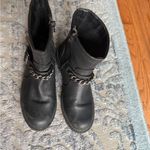 XOXO  Black Combat Boots with Chain Accent Photo 7