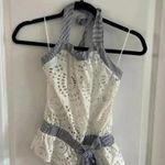 120 NWT Ondademar Eyelet Halter Swim Blouse Size XS White Photo 0