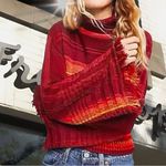 Free People Close To Me Pullover Turtleneck Sweater. Red Photo 2