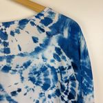 Belle Kim Gravel Tie Dye Woven Aloha Poncho Size XL Blue Kaftan Lightweight Photo 5