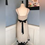 EUC Y2K Nude midi dress with black lace appliques sz M Size M Photo 2