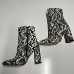 Pretty Little Thing  Black Snake High Point Ankle Boot Photo 3