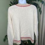 Marine layer  Wool Blend Cream/Sunset Adalyn Stripe Trim V-Neck Sweater Size XL Photo 4