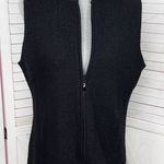 Alfred Dunner Embroidered Beaded Full Zip Mock Neck Boucle Wool Vest Black Small Photo 0